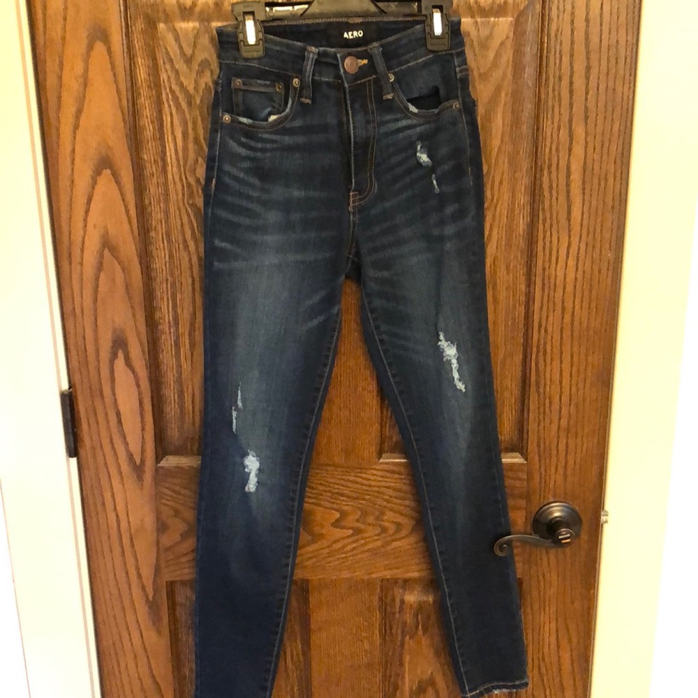 Aeropostale Ripped Skinny Jeans Ultra High Rise